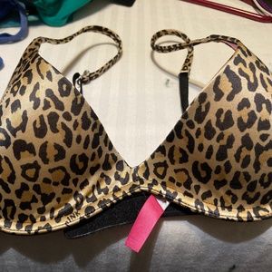 Victoria secret pink leopard print 34B scoop neck T-shirt bra